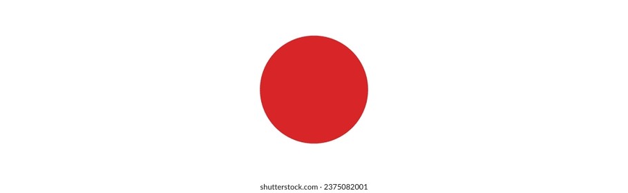 The flag of Japan. Rectangle icon. Flag icon. Standard color. A long banner. Computer illustration. Digital illustration. Vector illustration.