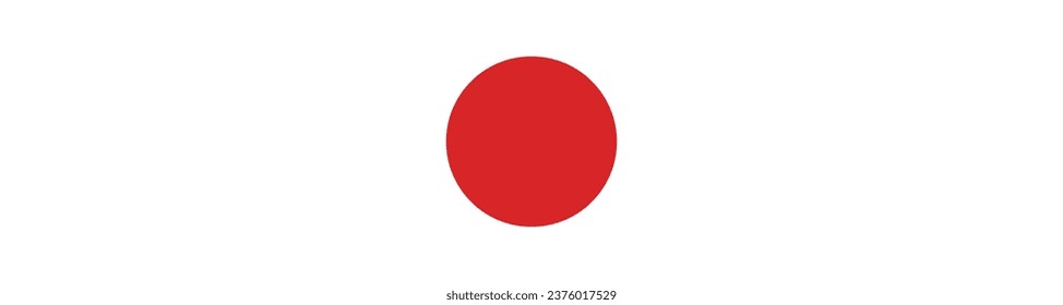 The flag of Japan. Rectangle icon. Flag icon. Standard color. A long banner. Computer illustration. Digital illustration. Vector illustration.