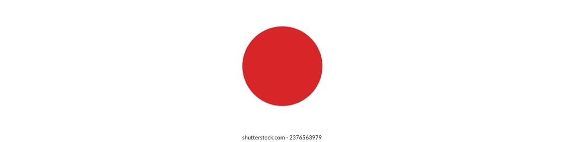 The flag of Japan. Rectangle icon. Flag icon. Standard color. A long banner. Computer illustration. Digital illustration. Vector illustration.