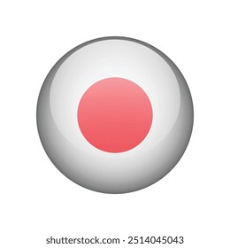 Flag of Japan. Round icon vector 