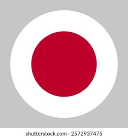 Flag of Japan round shape, national symbol