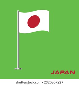 Flag of  Japan, Table Flag of  Japan, Vector Illustration, Wavy Table Flag of  Japan.
