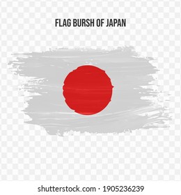 Flag Of Japan in texture brush  with transparent background, vector illustration in eps file