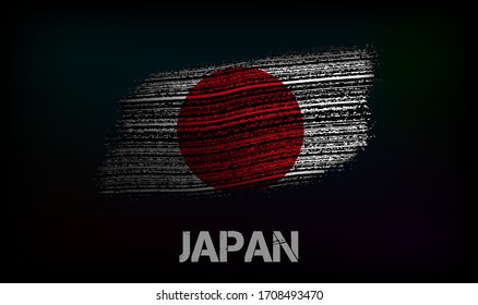 Flagge Japans. Vektorillustration im Grunge-Stil mit Rissen und Abrieben. Gutes Bild für den Druck
