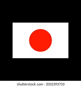 
Flag of Japan vector illustration on black background