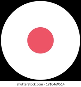 Flag of Japan vector illustration. Round icon for social networks. Vector flag button series - Japan