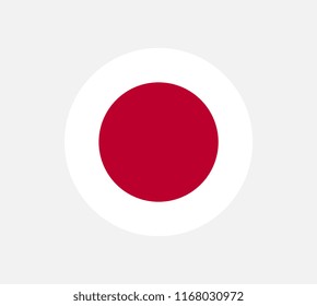 Flag of Japan vector illustration. Symbol of Independence Day, souvenir soccer game, button language, icon. Japan national flag