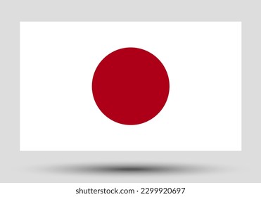 Bandera de la ilustración vectorial de Japón. Bandera de Japón en la ingravidez.