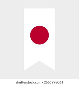 Flag of Japan. Japan vertical flag icon digital vector illustration. The hanging flag.
