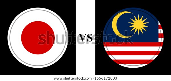 Flag Japan Vs Malaysia Stock Vector Royalty Free 1556172803