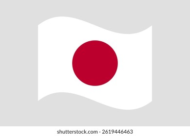 Flag of Japan. Japan wavy flag digital vector illustration. Fluttering flag.