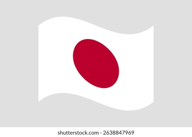 Flag of Japan. Japan wavy flag digital vector illustration. Fluttering flag.