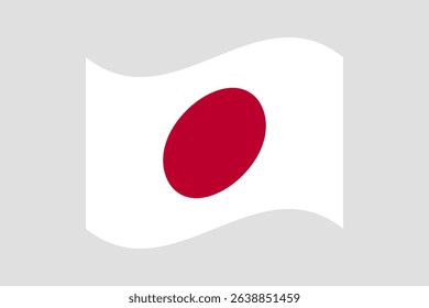 Flag of Japan. Japan wavy flag digital vector illustration. Fluttering flag.