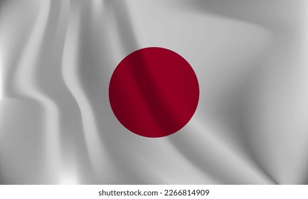 Bandera de Japón, con un efecto ondulado debido al viento.