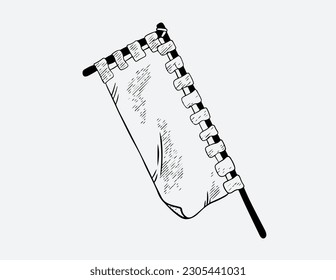 Flag of the Japan in the wind on flagpole, vector