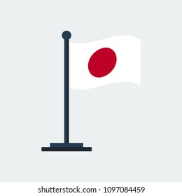 Flag Of Japan.Flag Stand On White Background. Vector Design
