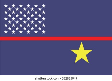 Flag Of Jarvis Island. Vector Illustration.