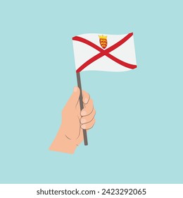 Flag of Jersey, Hand Holding flag