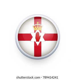 Flag of Jersey as round glossy icon. Button with Jersey flag. National flag for country of Jersey isolated, banner vector illustration. Vector illustration eps10.