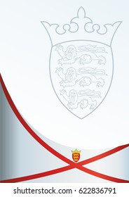 Flag of Jersey, template awards, an official document with the flag and the symbol of Jersey