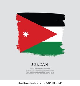 Flag of Jordan, brush stroke background