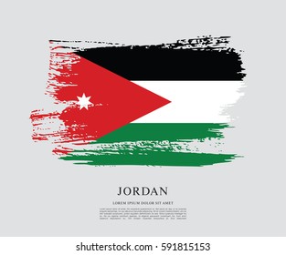 Flag of Jordan, brush stroke background