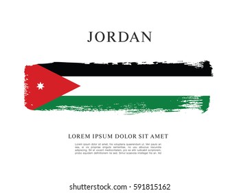 Flag of Jordan, brush stroke background