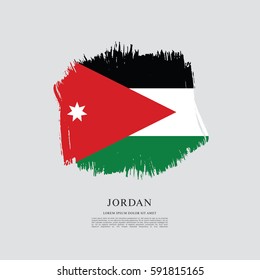 Flag of Jordan, brush stroke background