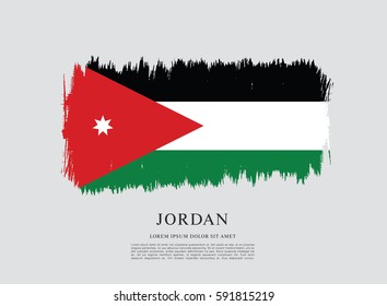 Flag of Jordan, brush stroke background