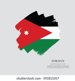 Flag of Jordan, brush stroke background