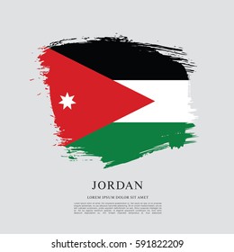 Flag of Jordan, brush stroke background