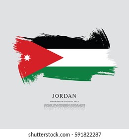 Flag of Jordan, brush stroke background
