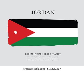 Flag of Jordan, brush stroke background