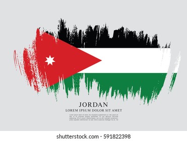 Flag of Jordan, brush stroke background