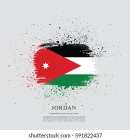 Flag of Jordan, brush stroke background