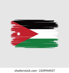 Flag of Jordan with brush style