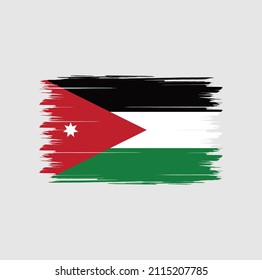 Flag of Jordan with brush style