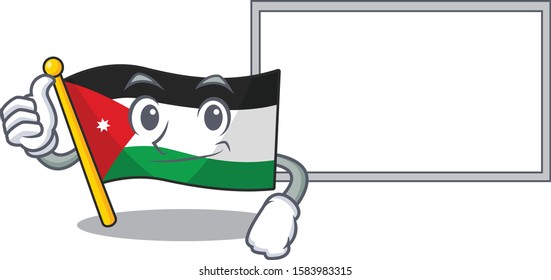 Flag jordan cute cartoon character Thumbs up with board