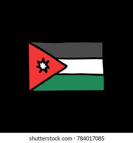 Flag of Jordan doodle icon