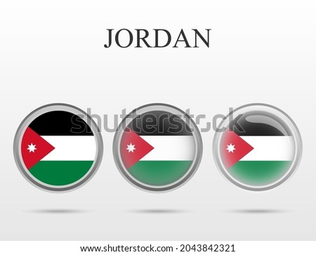Flag of Jordan in the form of a circle