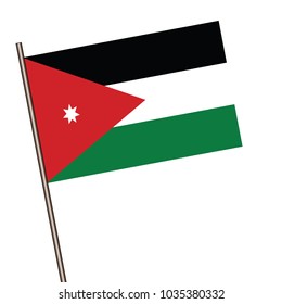 A flag of Jordan isolated on a white background