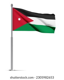 Flagge von Jordanien einzeln auf weißem Hintergrund. EPS10-Vektor