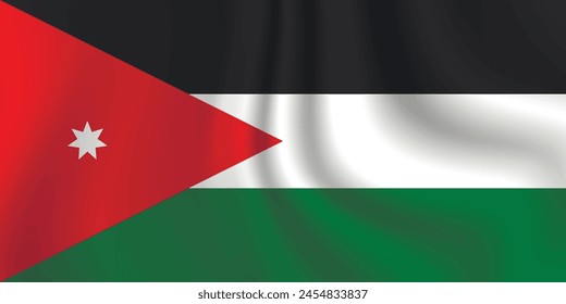 Flag of Jordan. National symbol in official colors. Template icon. Abstract vector background.