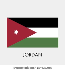 Flag of Jordan on gray background. Vector illustration in trendy flat style. EPS 10.