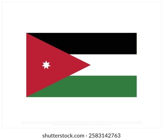 Flag of JORDAN on a white background, Editable Vector illustration of JORDAN flag, National Day design, Flag of Jordan flat design, National Day of Jordan