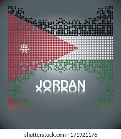 Flag of Jordan from square blocks, vector