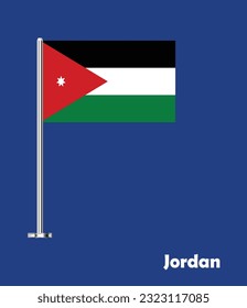 Flag of Jordan, Table Flag of Jordan, Vector Illustration.