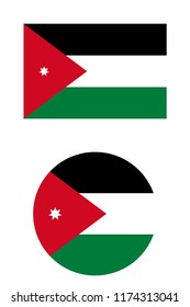 Flag Of Jordan Vector Icon