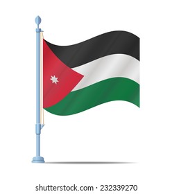 Flag of jordan vector illustration