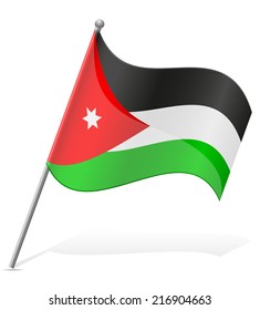 flag of Jordan vector illustration isolated on white background
